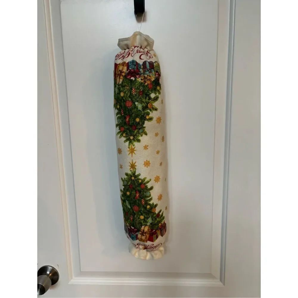 Handmade Plastic Bag Holder- Seasons Greetings (tree)